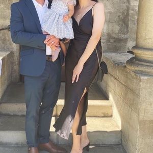 Zara black slip dress